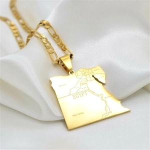 Meisai Jewelry, una vasta gamma di collane con ciondoli a forma di mappa di città provenienti dall'Europa e dall'America, è una collana in acciaio inossidabile. - Product Image 4