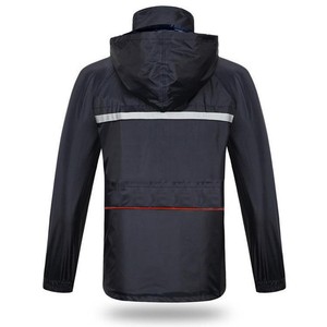 Conjunto de impermeable de dos piezas para hombre Hodo, azul marino, con capucha y tira reflectante para vehículos eléctricos y motocicletas - Product Image 4