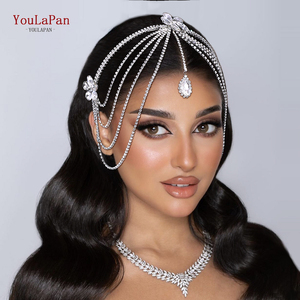 YouLaPan HP763 Coiffe de mariée artisanale avec strass argentés étincelants, bandeau de mariage pour coiffures de mariée - Product Image 6