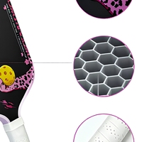 Raquette de pickleball allongée en PP alvéolé thermosoudé, face texturée mate en fibre de carbone T700, haute qualité, portable pour l'entraînement