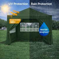 Carpa Gazebo Plegable 3x3, Portátil, Impermeable, con Refuerzo Diagonal, Lona Oxford 210D de PVC de una Sola Capa, para Fiestas en el Jardín