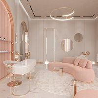 Aménagement intérieur personnalisé pour salon de coiffure, poste de travail pour barbier, mobilier de salon de manucure, design de salon de coiffure, décoration de magasin commercial