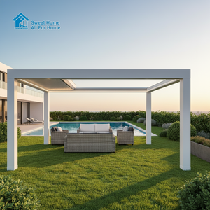 Pérgola Solar de Aluminio con Techo de Láminas, Impermeable para Exteriores, Ecológica, Certificada, para Patio, Jardín, Gazebo, Toldo, Marca <span class=keywords><strong>Sweethome</strong></span>, 6m - Product Image 4