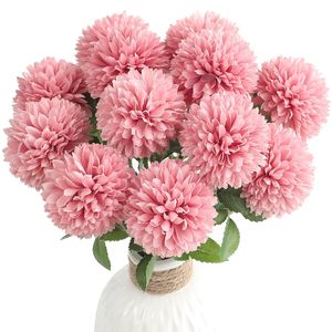 Bouquet de fleurs artificielles pour cimetière, chrysanthèmes Kiku de 35 cm, pour arrangements funéraires et commémoratifs, vente en gros - Product Image 5