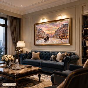 ภาพวาดสีน้ำมันหอไอเฟล ศิลปะตกแต่งผนังสไตล์ยุโรป ขายส่งจากเวียดนาม บริการ OEM ODM รุ่น PR5-6 - Product Image 2