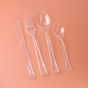 5.5g poids lourd <span class=keywords><strong>argent</strong></span> couverts jetable couteau en <span class=keywords><strong>plastique</strong></span> PS <span class=keywords><strong>fourchette</strong></span> et cuillère emballés individuellement couverts Kits couverts argenterie - Product Image 4