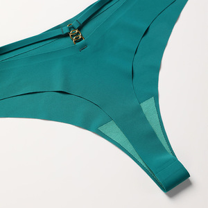 Tanga sin Costuras de Seda Fría Transpirable con Detalle de Anillo Metálico, Tanga Deportiva Invisible para Mujer, Tallas Grandes, Venta al por Mayor - Product Image 4