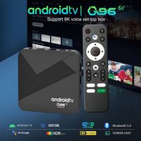 Boîtier TV Android 14 Q96 V09 4K 8K Ultra HD HDR10+ Lecteur multimédia intelligent avec WiFi double bande et fonction Screen Cast