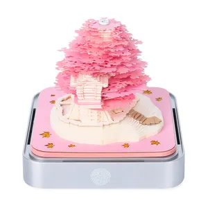 Hot Sale Sakura Tree House 365 Days Earth Calendar 2024 Custom 3D Memo Pad Birthday Christmas New Year Gift Items Desk Decor