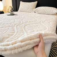 Protège-matelas personnalisé en taffetas d'hiver, tout compris, épaissi et chaud, en velours corail et flanelle de lait