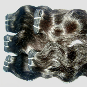 Meilleure Tissage de Cheveux Indiens Remy Vierge Non Traités Grade 12A, Style Ondulation Naturelle, Sans Perte, Double Trame Faite à la Machine, 100g, Prêt à Permer - Product Image 1