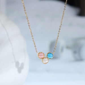 Collares de Moda 2026, Joyería Minimalista y Linda, Collar de Acero Inoxidable 316L con Baño de Oro PVD de 18k y Ojo de Gato para Mujer - Product Image 2