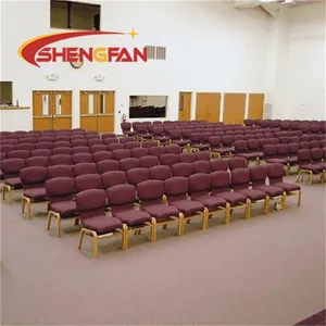 제단 컨퍼런스 극장 강당을위한 세련된 철 연동 필기 패드 Pulpito 교회 의자