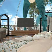 Dôme Igloo 3,8M+2,6M de diamètre, maison à bulles en PC, dômes de jardin en plastique transparent, tentes en polycarbonate transparentes pour salle à manger/café, complexe hôtelier