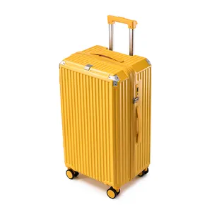 Vente en gros valise multifonctionnelle de grande capacité à quatre roues avec chargeur USB et porte-gobelet valise légère