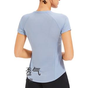 T-shirts de course à manches courtes respirants à séchage rapide pour hommes et femmes avec logos imprimés - Product Image 4