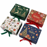 Boîtes cadeaux de Noël personnalisées avec logo, fermeture magnétique, en carton recyclé, auto-érectables, avec doublure en mousse, pliables pour