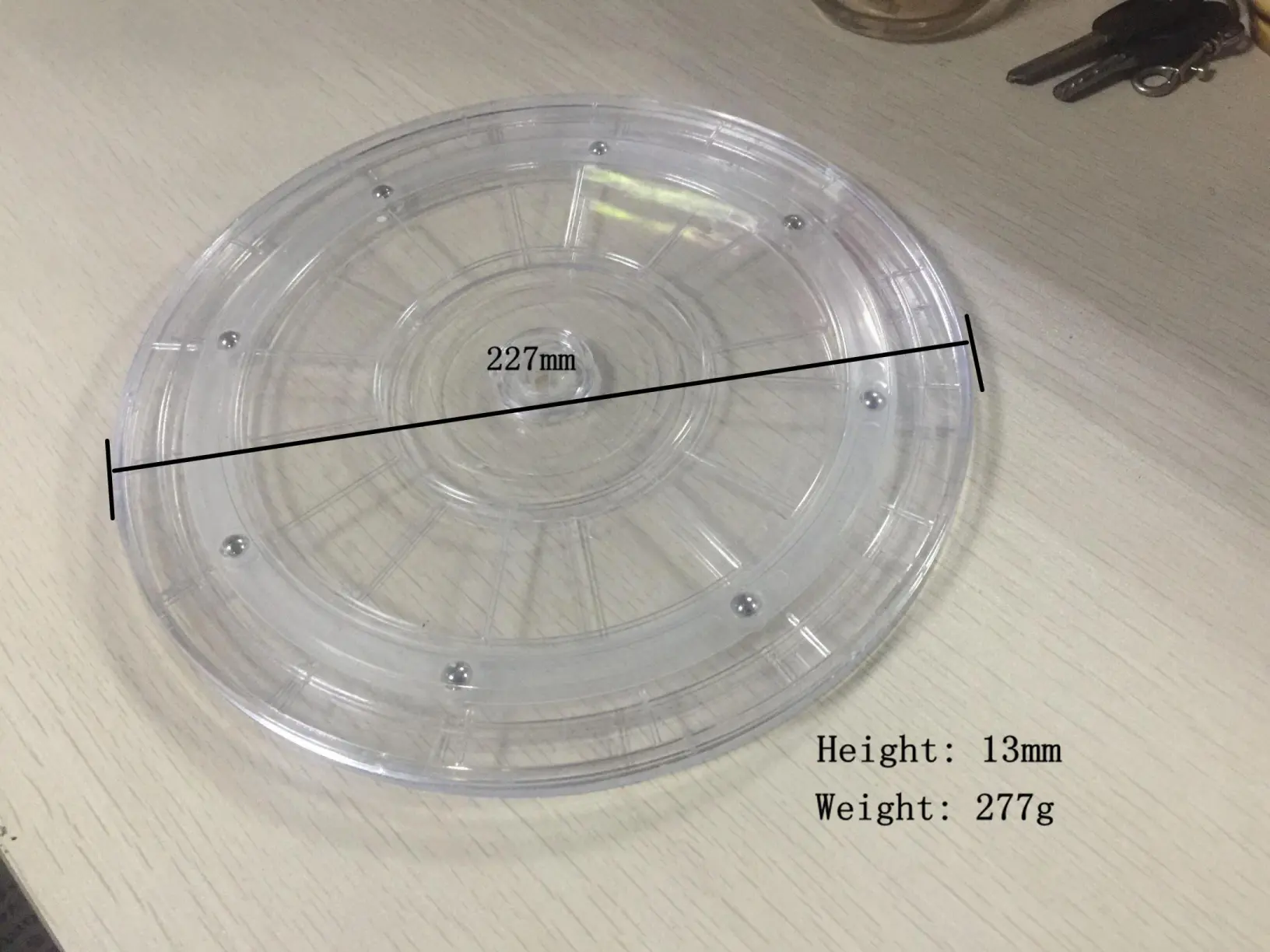 4 "6" 8 "9'' transparenter Kunststoff-Plattenspieler Acryl-Plattenspieler Kugellager-Display Rotierende Dreh platte