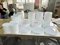 Présentoirs de Buffet de Luxe Carrés Blancs Extra Larges en Acrylique Personnalisés, Modernes, Faciles à Assembler, à Cinq Côtés, Épaisseur 5mm