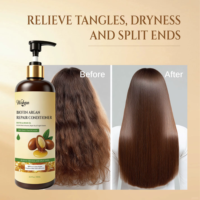 Après-shampoing Wishgan naturel à la biotine, à la glycérine et à l'huile d'argan pour cheveux bouclés, frisés, abîmés, réparation, douceur, hydratation, soin quotidien