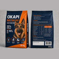 Nourriture sèche pour chiens adultes OEM, 22% de protéines, pour races moyennes et grandes, oméga 3 et 6, soin de la peau et de la fourrure, digestion, sac de 20 kg