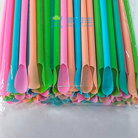 Cuillères et pailles biodégradables compostables en PLA, couleur personnalisée, lisses, écologiques, pour bar, fête, mariage et usage quotidien