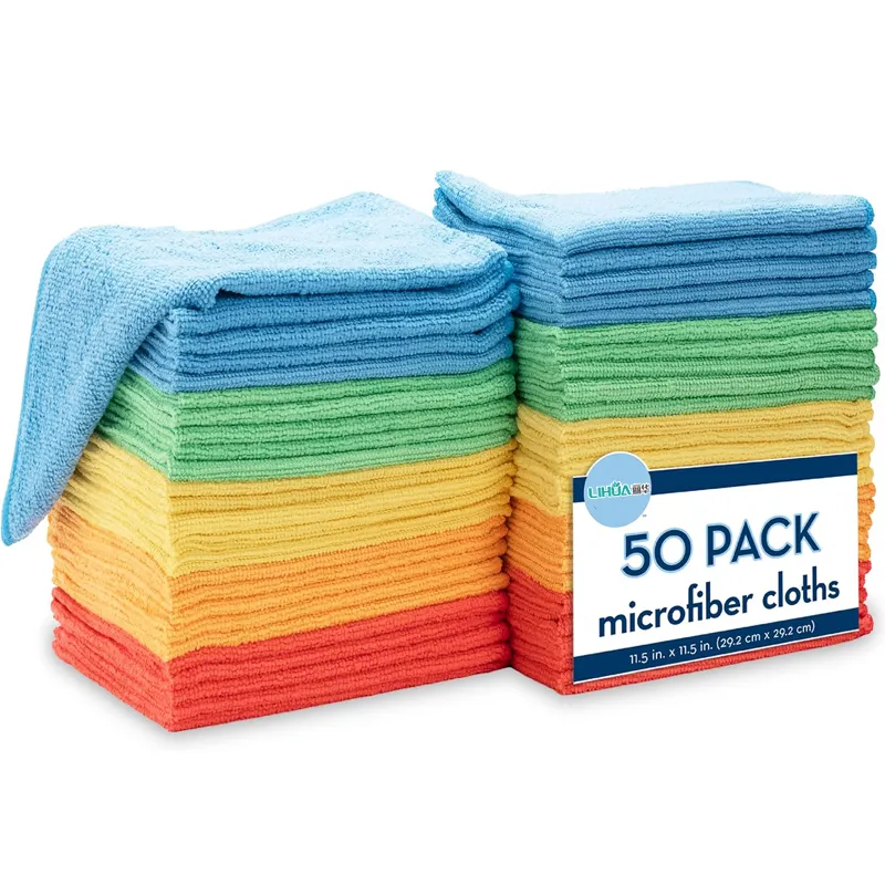 Goedkope Microfiber Gebreide Handdoek Auto Huishoudelijke Schoonmaakdoek Met Aangepaste Logo