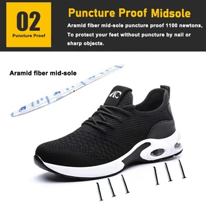 Scarpe Antinfortunistiche da Uomo Nere <span class=keywords><strong>S1P</strong></span> con Suola Ammortizzata, Antiscivolo, Resistenti all'Olio, Antiurto, Punta in Acciaio, Antiperforazione, Leggere - Product Image 4