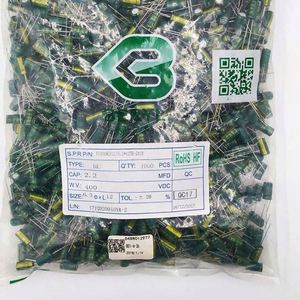 Bulk Discount RC400M2R2L06.3*12TH-2A1E 6.3*12 Capacitors Through-Hole Electrolytic Capacitors 2.2uF 20% 400V - Product Image 1