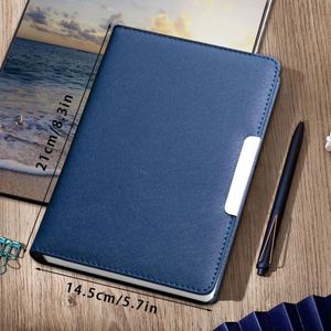 Carnet d'affaires en cuir personnalisable format A5 avec organisateur, couverture rigide, reliure cousue, impression personnalisée, cadeau - Product Image 4