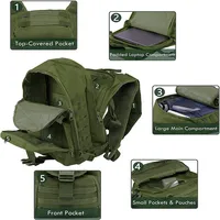 Sac à dos tactique grande capacité, sac d'assaut, système Molle, sacs à dos pour sports de plein air, sacs à dos de camping et de randonnée