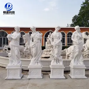 等身大屋外大理石像石女性庭の彫刻