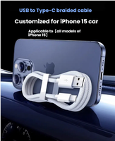 CE Factory kabel Data pengisi daya nilon, kabel pengisian daya USB-C Tipe C UNTUK iphone 15 16 Pro Max Samsung Xiaomi Android