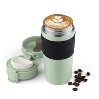 Mug de voyage isotherme en acier inoxydable 304 de 400 ml (14 oz) à double paroi sous vide, couvercle anti-fuite, compatible porte-gobelet voiture, logo personnalisé