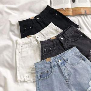 Shorts de Verano para <span class=keywords><strong>Mujer</strong></span>, Cintura Alta, Color Sólido, Shorts de Mezclilla Casuales, Estilos Surtidos - Product Image 1