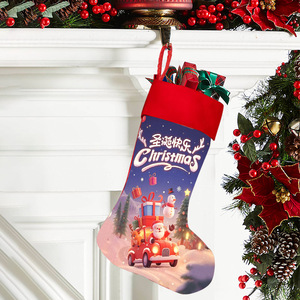 Calza di Natale in peluche a forma di renna di Babbo Natale, con bordo in pelliccia sintetica, sacco magico per bambini, da appendere al caminetto, per regali, 24 pollici, <span class=keywords><strong>rosso</strong></span> - Product Image 3