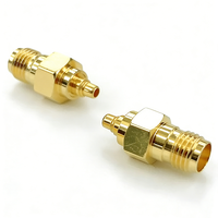 Coupleur coaxial RF plaqué or SMA vers MMCX, connecteur femelle SMA vers prise mâle MMCX, adaptateur de connecteur SMA vers MMCX