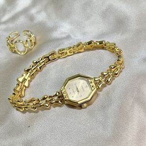 นาฬิกาข้อมือผู้หญิงแฟชั่นใหม่ ดีไซน์หรูหรา วินเทจ  ระดับไฮเอนด์ รูปทรงแปดเหลี่ยม  ระบบควอตซ์ - Product Image 4