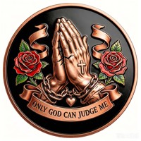 Pièce de monnaie en cuivre pur 999 de 1 oz, Série Jésus, Croix, Énergie Ange-Diable, Haute Relief, Couleur UV 3D, Édition de collection