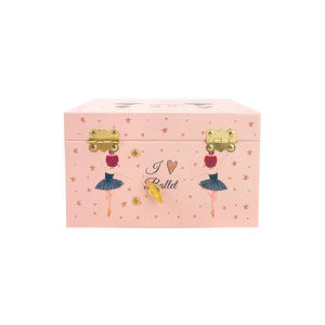Boîte à musique rose <span class=keywords><strong>ballerine</strong></span> avec miroir et tiroir, manivelle en papier, mélodie personnalisée, cadeau pour filles - Product Image 3