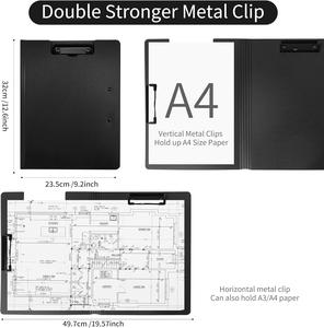 360 ° Porte-documents avec pince double à profil bas en plastique pour enseignants et étudiants, fournitures <span class=keywords><strong>de</strong></span> bureau - Product Image 2
