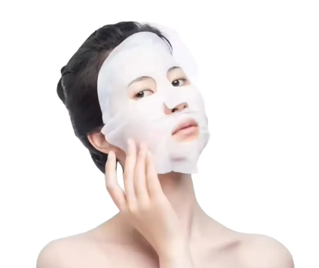 Masker wajah lembar kolagen katun OEM/ODM perbaikan kulit kering dan berminyak setelah ukuran sampel operasi kosmetik tersedia untuk penggunaan wajah