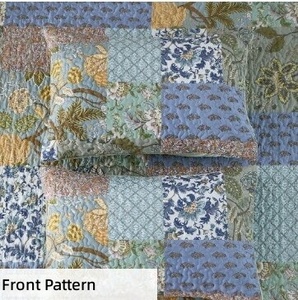 Polyester <strong>Quilted</strong> <strong>Bedspread</strong> 3PCS Set Patchwork Floral Bed Cover Soft Lightweight for Home Guest Room Bulk Wholesale - Product Image 3