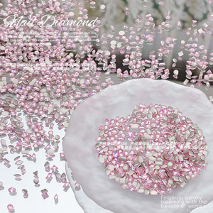 Strass en zircon biseauté à fond plat rose en forme de diamant étincelant couleur de feu décorations d'art d'ongle strass oeil de cheval - Product Image 4