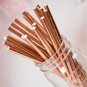 Pajita de cobre ecológica hecha a mano de lujo, elegante diseño de forma curva, opción de logotipo personalizado para bodas corporativas - Product Image 4