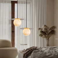 Lustre en marbre naturel Chambre à coucher Lampe de chevet Escalier Restaurant Lampe Style européen Moderne Simple LED Lampes suspendues