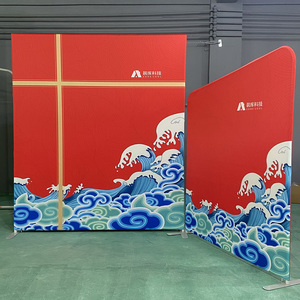 Xách tay biểu tượng tùy chỉnh căng thẳng vải Nhiếp ảnh Backdrop biểu ngữ tường đứng hiển thị nhanh chóng Bìa gối cho triển lãm thương mại - Product Image 2