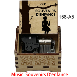 Boîte à <span class=keywords><strong>musique</strong></span> à manivelle vintage en bois, souvenirs d'<span class=keywords><strong>enfance</strong></span>, cadeau pour l'anniversaire des enfants - Product Image 6