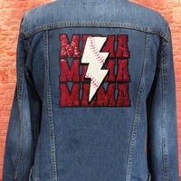 Personnalisé Baseball Foudre Boulon MAMA Sequin Patch Fer sur Paillettes Broderie Applique pour Vestes Chemises Sacs DIY Sport Décor