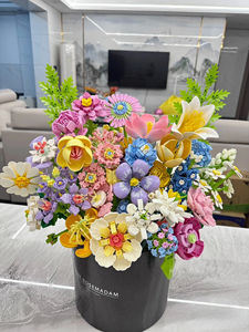 Ensembles de blocs de construction LEGO, thèmes Logos, Icônes de plantes, Château, Série populaire, Jouet en seau, Cadeau, rose, Vente en gros - Product Image 4